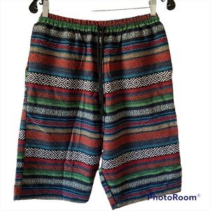 Thailand High Rise Boho shorts Retro bohemian Blanket unisex flat front